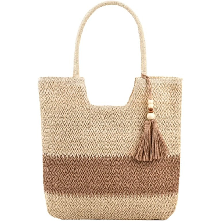 Straw Beach Bag, Summer Woven Tote Bag with Tassels Large Shoulder Handbag Straw Purses and Handb... | Walmart (US)