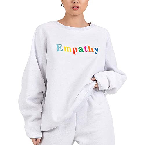 The Mayfair Group Women's Empathy Always Crewneck Soft Sweatshirt (Grey, Small-Medium) | Amazon (US)