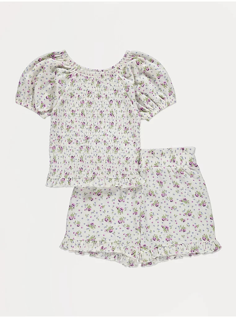 Ditsy Floral Crinkle Top and Shorts Outfit | George