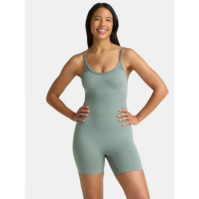 Avia Women's Seamless Body Mapping Mesh Romper, Sizes XS-XXXL | Walmart (US)