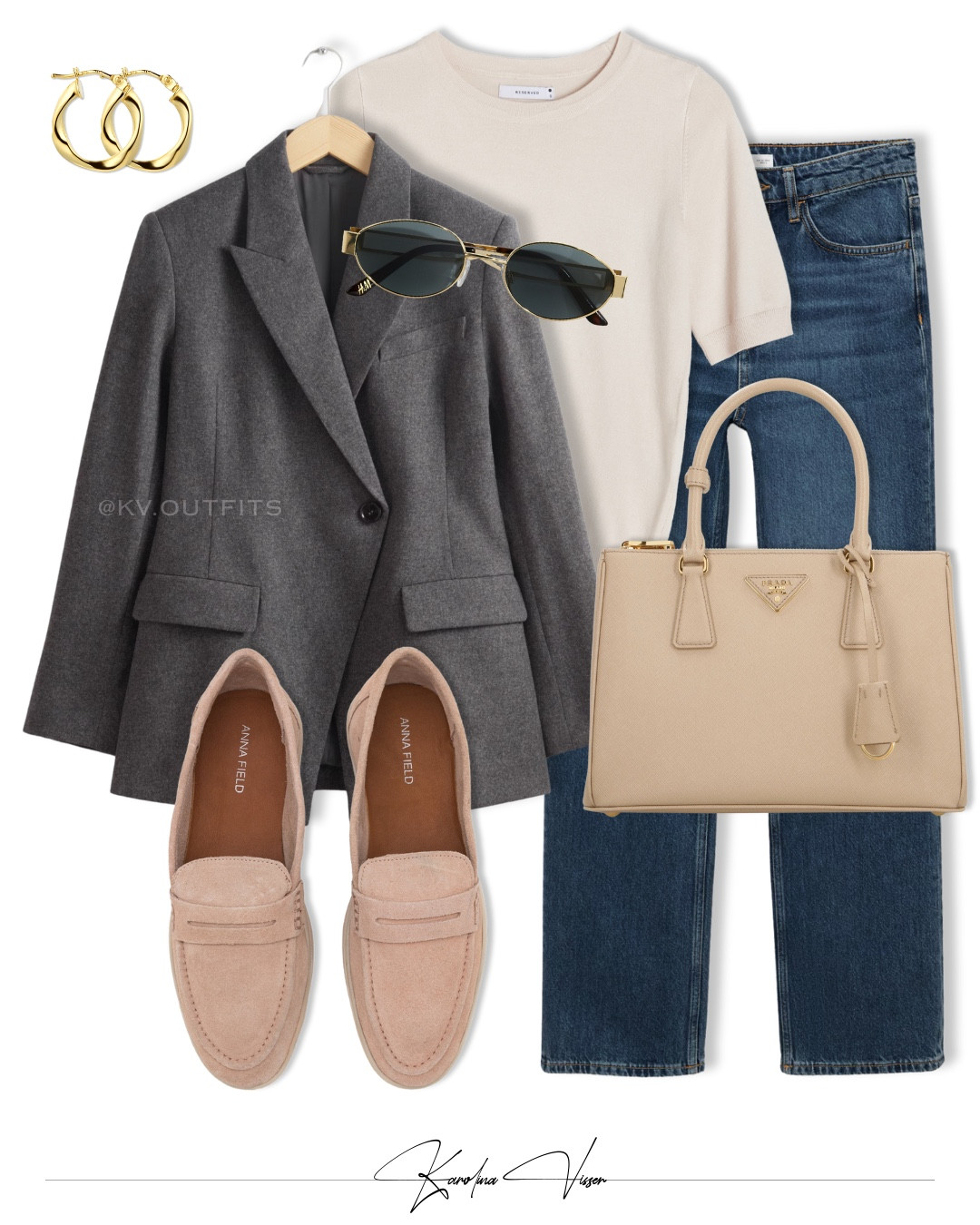 OOTD Casual chic 🩶👖

Grey blazer, beige knitted top, blue straight jeans, beige suede loafers, beige leather bag. 

Blazer - &OtherStories
Top - Reserved
Jeans - Mango
Shoes - Anna Field
Bag - Prada
Sunglasses - H&M

Tags: grey wool blazer &otherstories beige knit top reserved blue straight jeans matilda mango beige suede loafers beige leather bag prada galleria medium sand gold frame sunglasses h&m timeless fashion classic outfit comfy chic smart casual blazer outfit summer outfit

#LTKworkwear #LTKsummer #LTKstyletip