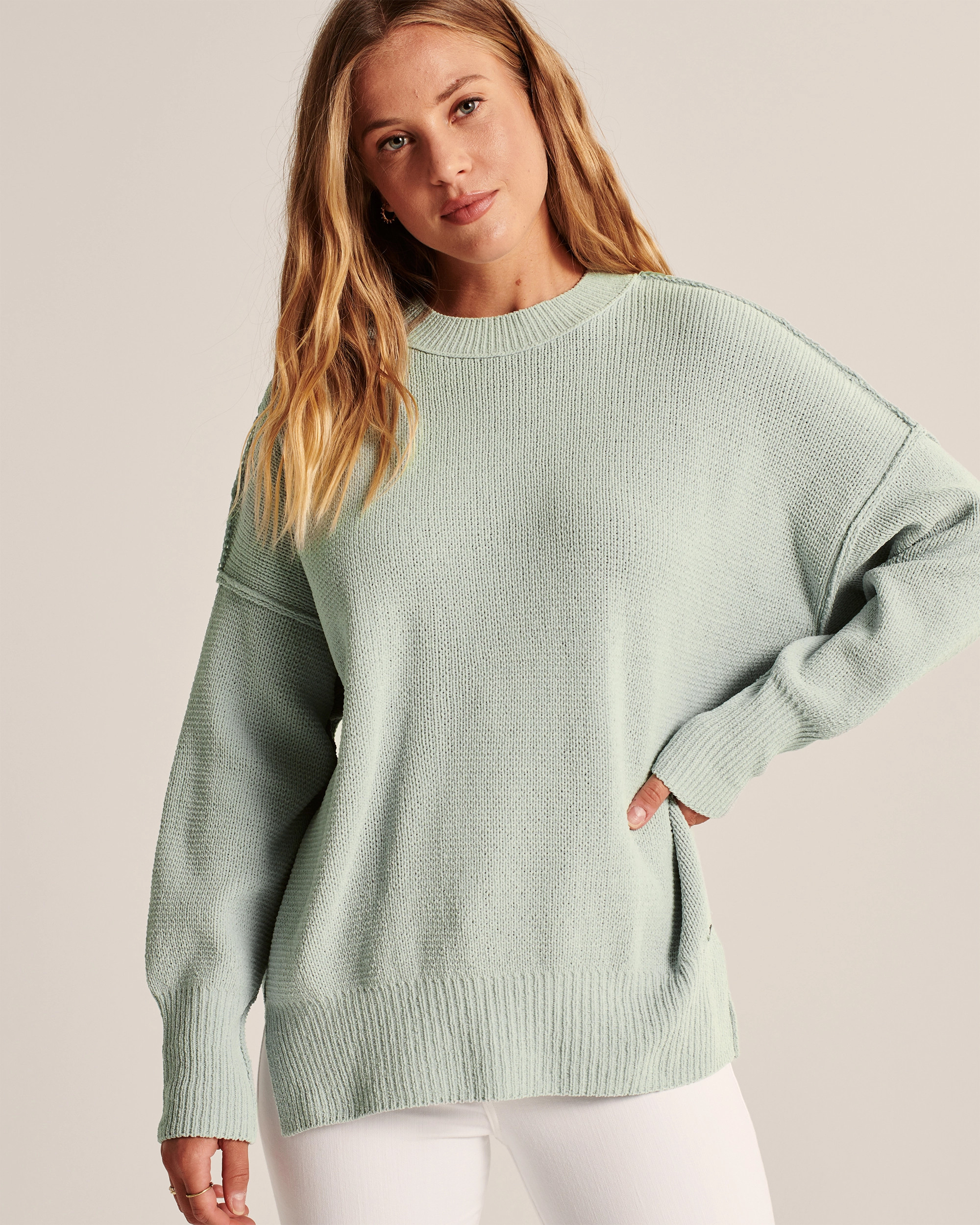 Oversized Chenille Sweater | Abercrombie & Fitch (US)