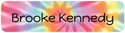 Name Bubbles Tie-dye Small Rectangle Custom Name Label (52 Pack) Durable Printed Stick on Labels ... | Amazon (US)