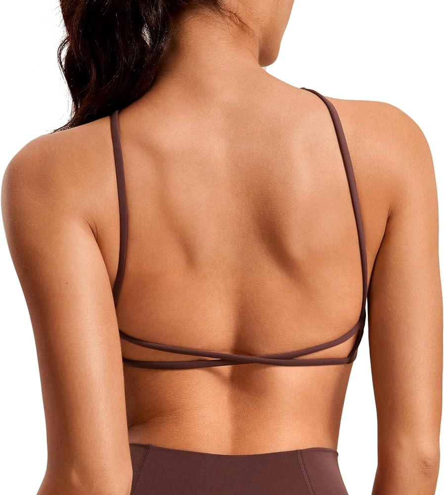 VANTONIA Womens Butterluxe Sports Bras Strappy Criss-Cross Back Twist Front Sports Bra Backless W... | Amazon (US)