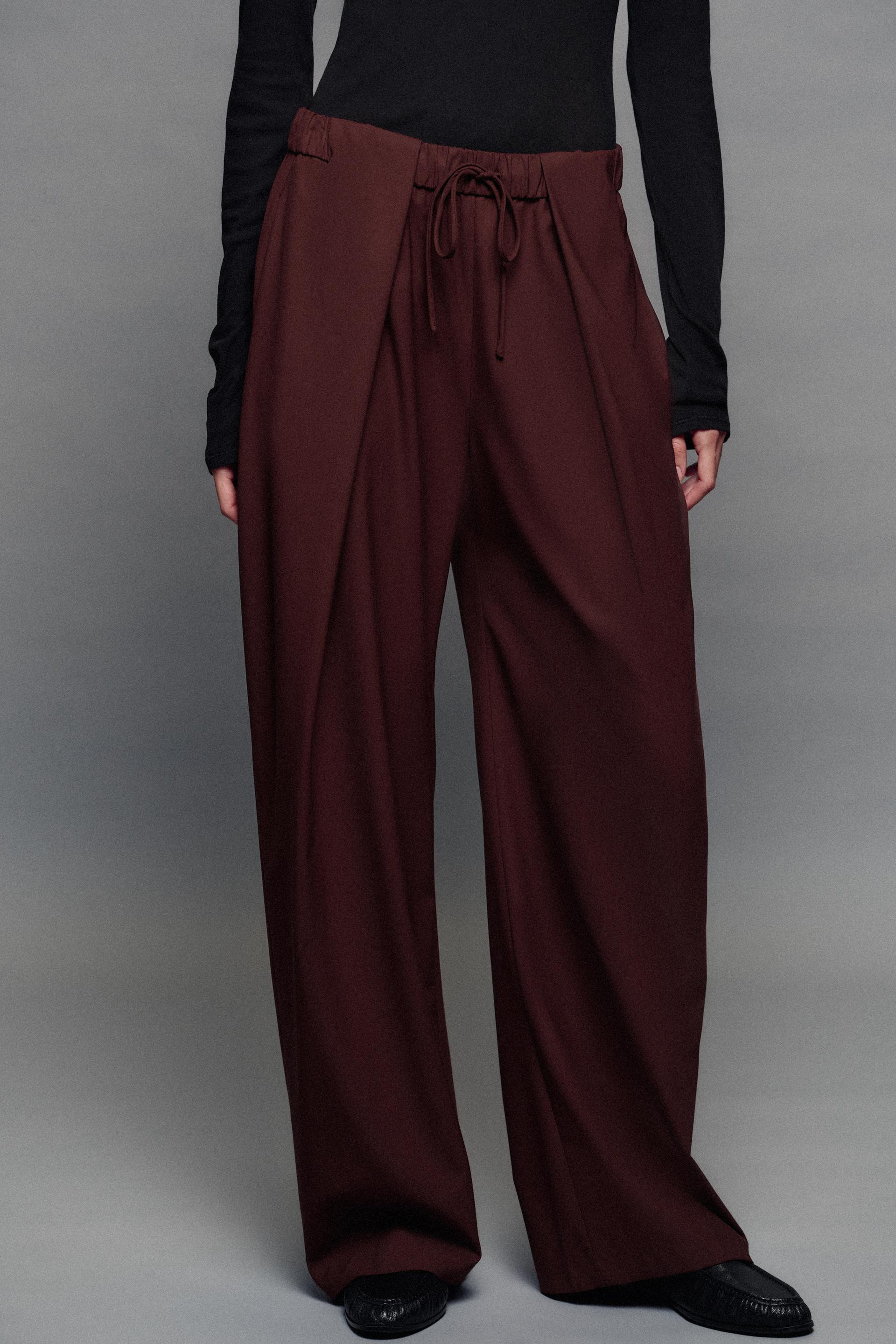Zara - Zw Collection Pleated Trousers - Black - Xs - Woman | Zara US