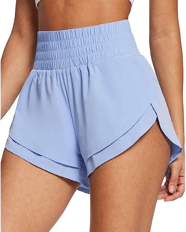 BALEAF Women's High Waisted Athletic Running Shorts with Liner 3" Workout Sports Shorts Quick Dry | Amazon (US)