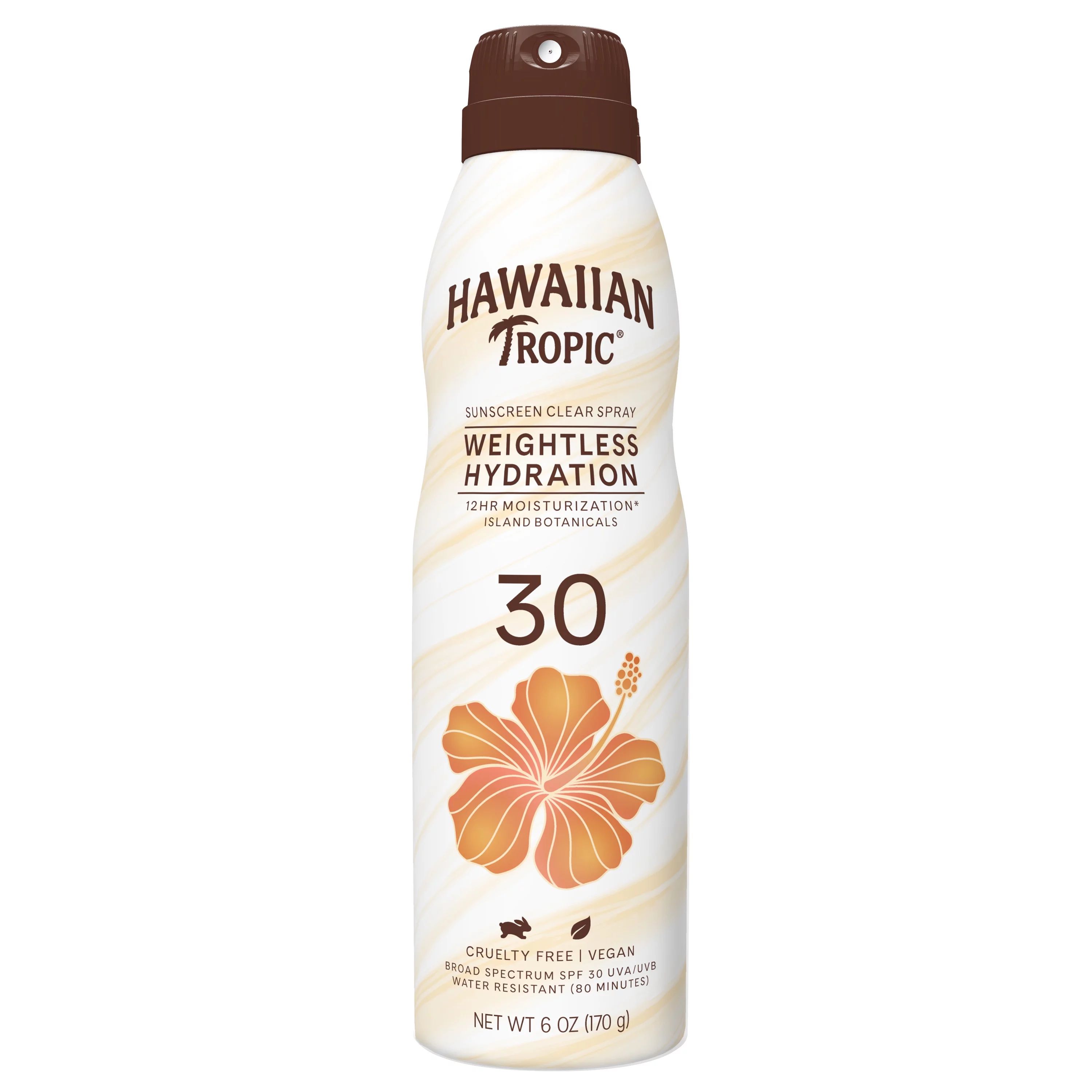 Hawaiian Tropic Weightless Hydration Clear Spray Sunscreen SPF 30, 6oz | Walmart (US)