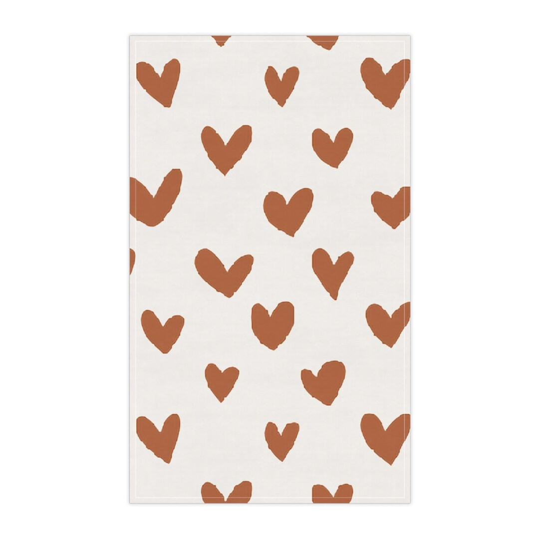 Valentine Heart Kitchen Towel, Valentines Day Tea Towel, Heart Kitchen Towel, Heart Tea Towel, He... | Etsy (US)