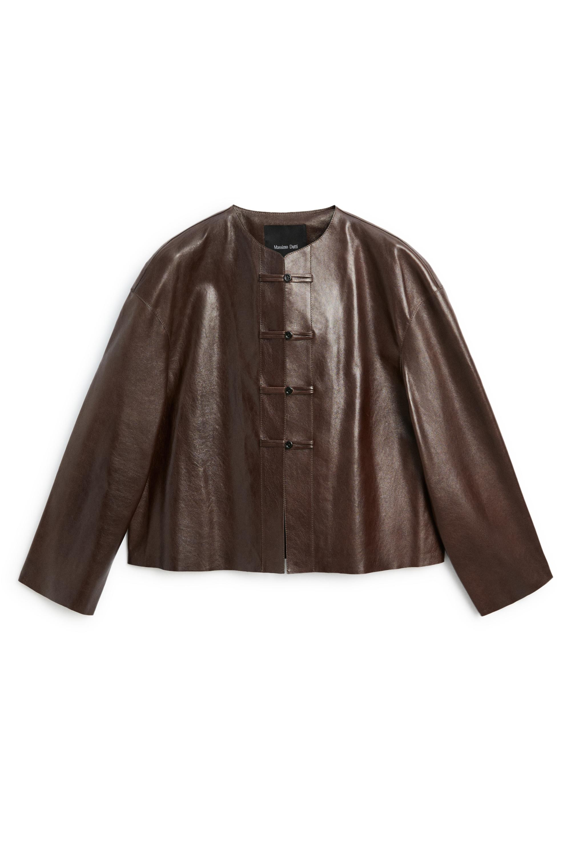 Nappalederjacke mit Knebelknöpfen - BRAUN | Massimo Dutti DE
