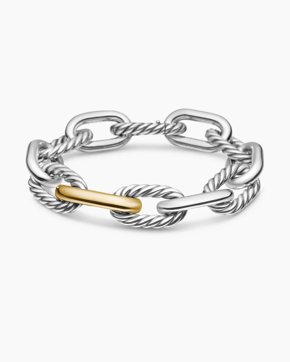 David Yurman | DY Madison Chain Bracelet in Sterling Silver with 18K Yellow Gold, 13.5mm | David Yurman
