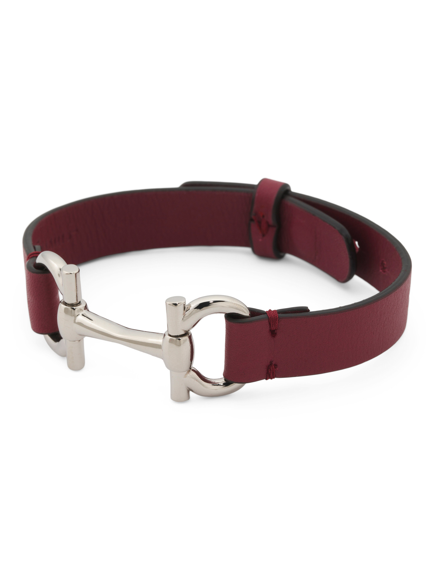 Men's Made In Italy Double Gancini Leather Bracelet | TJ Maxx