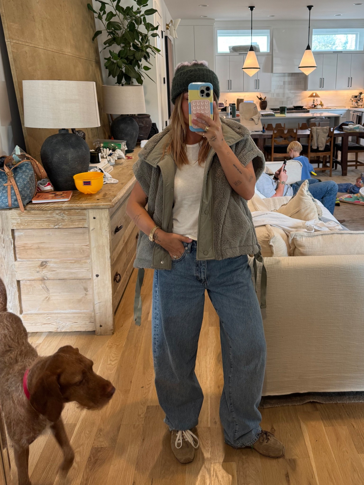 Fall ootd! Vest size small, jeans I sized up 1 size!