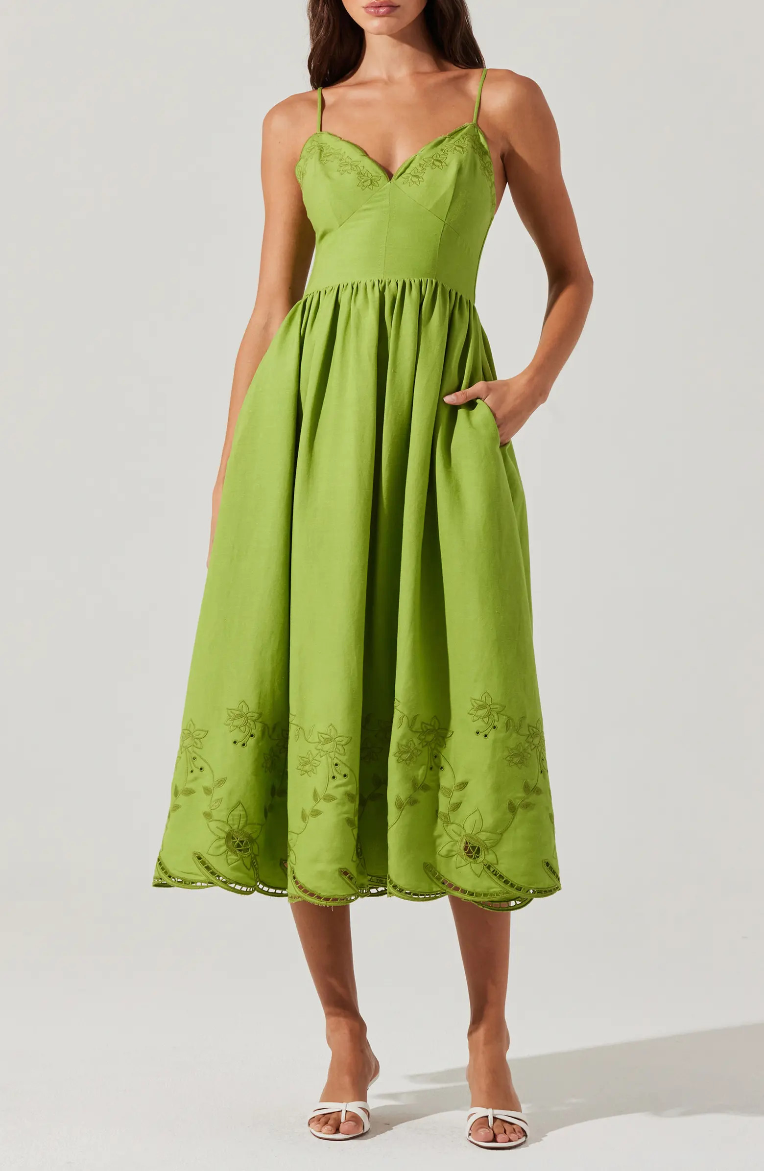 Kaidi Ramie Blend Midi Sundress | Nordstrom