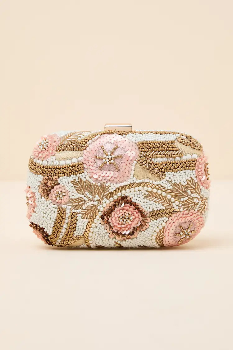 Mataleya White Beaded Sequin Crossbody Clutch | Lulus