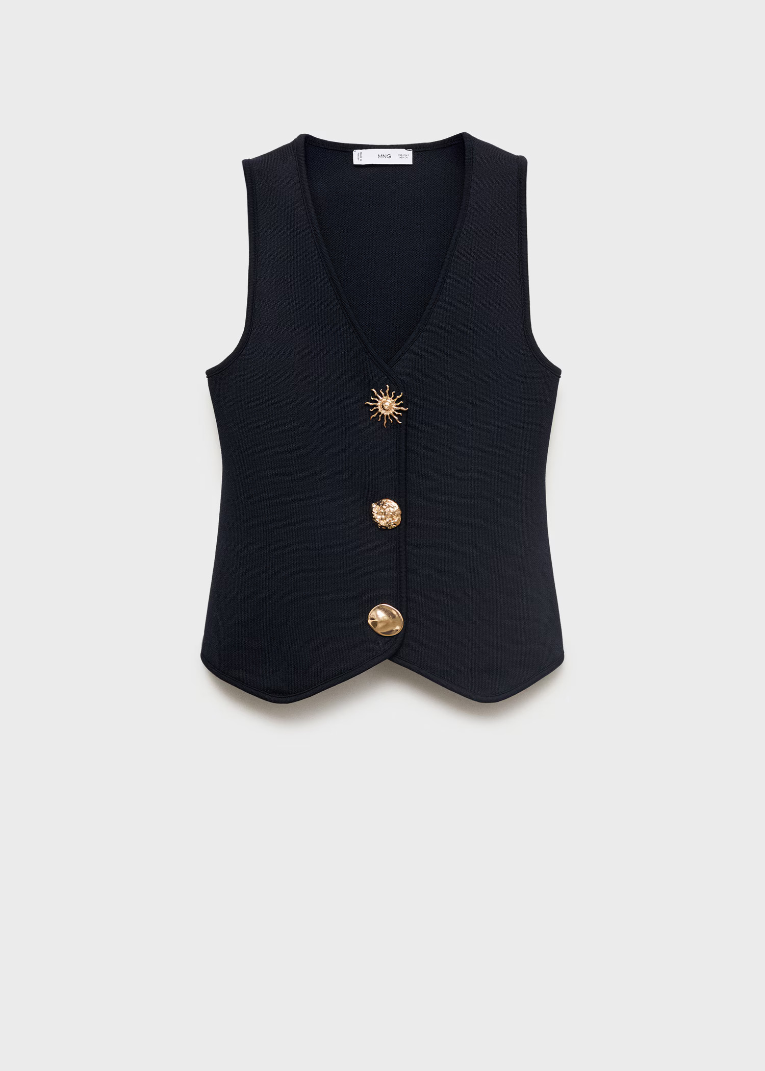 Knitted waistcoat with jewel buttons - Women | MANGO United Kingdom | MANGO (UK)