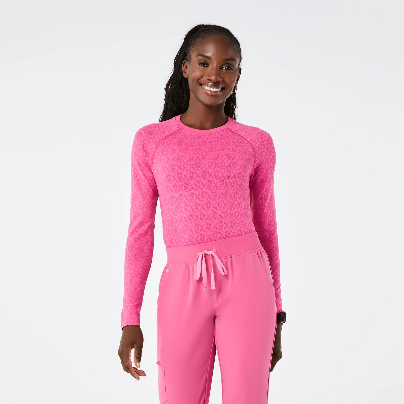 Women's Salta Seamless Longsleeve Underscrub - F*ing Pink · FIGS | FIGS