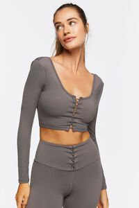 Active Lace-Up Long-Sleeve Crop Top | Forever 21 (US)
