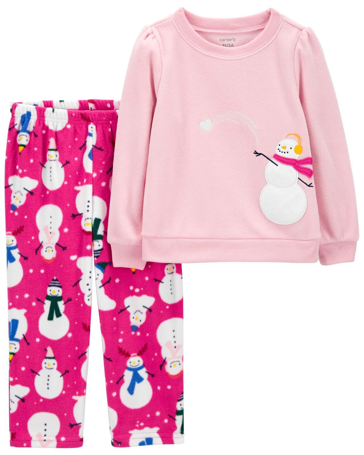 Multi Toddler 2-Piece Snowman Cotton & Fleece Pajamas | carters.com | Carter's