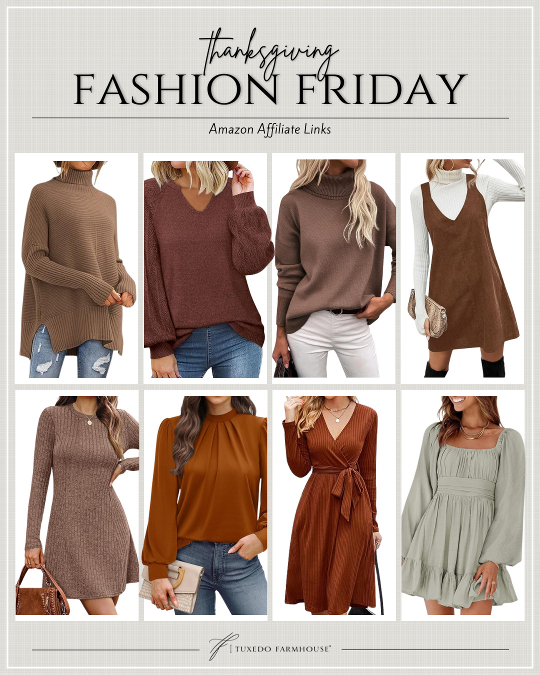 Amazon - Thanksgiving Fashion Friday

Check out these cozy fall sweaters and dresses to keep you warm and stylish!

seasonal, fashion, sweater, dresses, tops, blouses 

 #LTKHoliday #LTKSeasonal #LTKStyleTip
