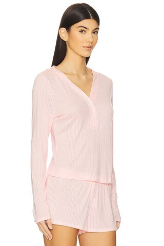 Pointelle Sleep Top in Blush | Revolve Clothing (Global)