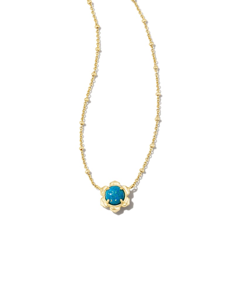 Susie Gold Short Pendant Necklace in Marine Kyocera Opal | Kendra Scott