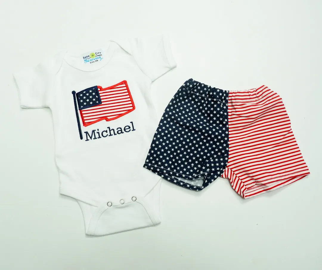4th of July Outfit - American Flag Shorts - Patriotic Outfit - Fourth of July Outfit - Fourth of ... | Etsy (Global)