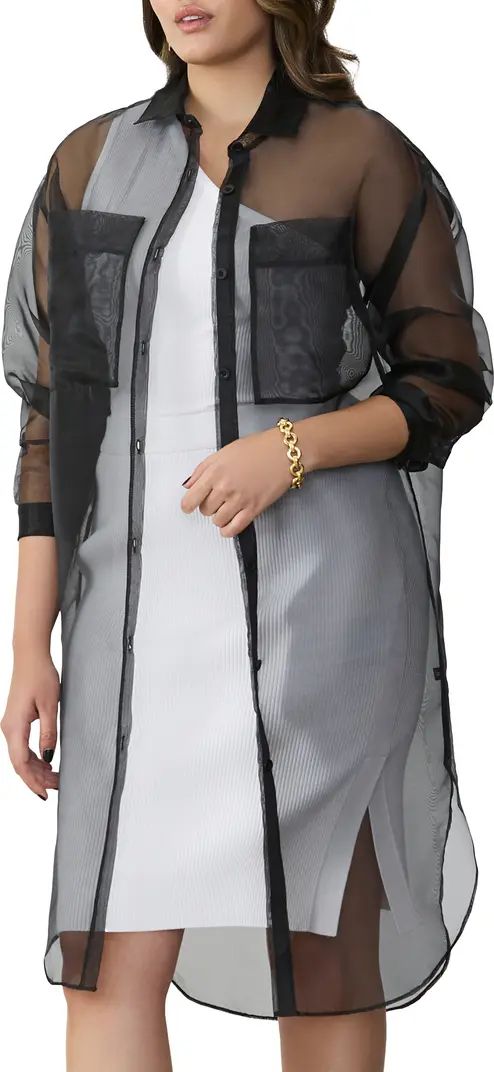 GSTQ Sheer Button-Up Tunic | Nordstrom | Nordstrom
