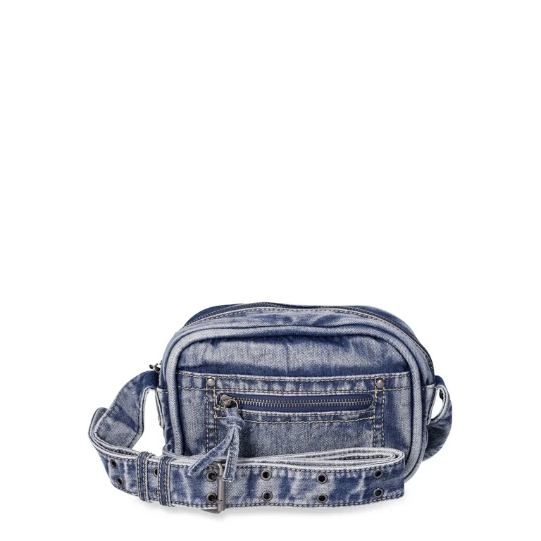No Boundaries Women's Camera Crossbody Bag, Denim | Walmart (US)