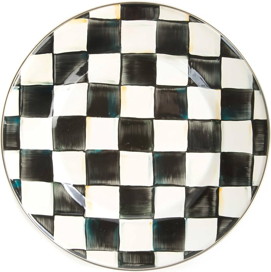 MACKENZIE-CHILDS Enamel Dinner Plate, Decorative Dinnerware Plate, 10 Inches, Black-and-White Cou... | Amazon (US)