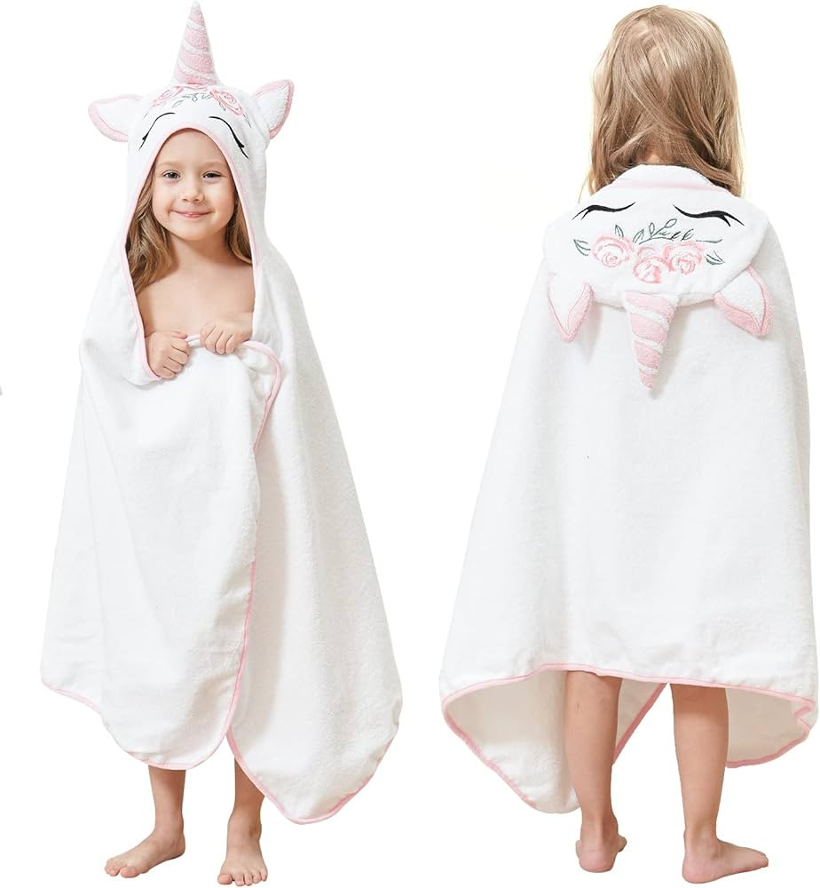 Style Quarters Kids Hooded Bath Towel, Large Kids Bath Towels, Unicorn Kids Beach Towels, 100% Co... | Amazon (US)
