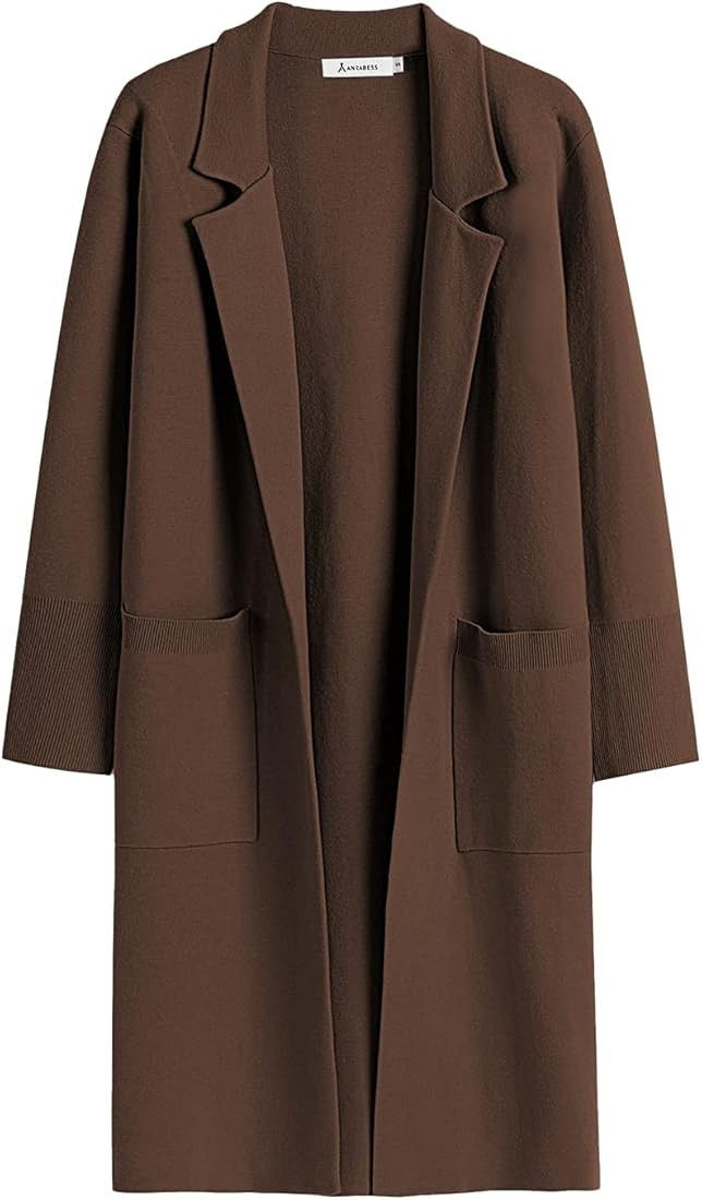 Cardigan for Women Oversized Open Front Sweater Coat Long Sleeve Lapel Blazer Jacket Fall Outwear... | Amazon (US)