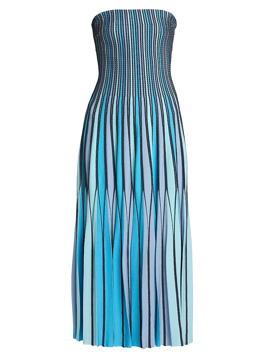 Women's Soleil Corded Strapless Midi-Dress - Surf Multi - Size Small | Saks Fifth Avenue