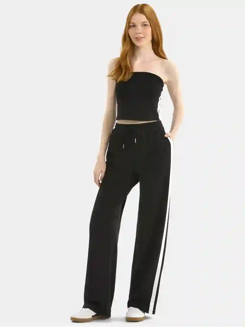 No Boundaries French Terry Tube Top and Pants Set, 2-Piece, Women's - Walmart.com | Walmart (US)