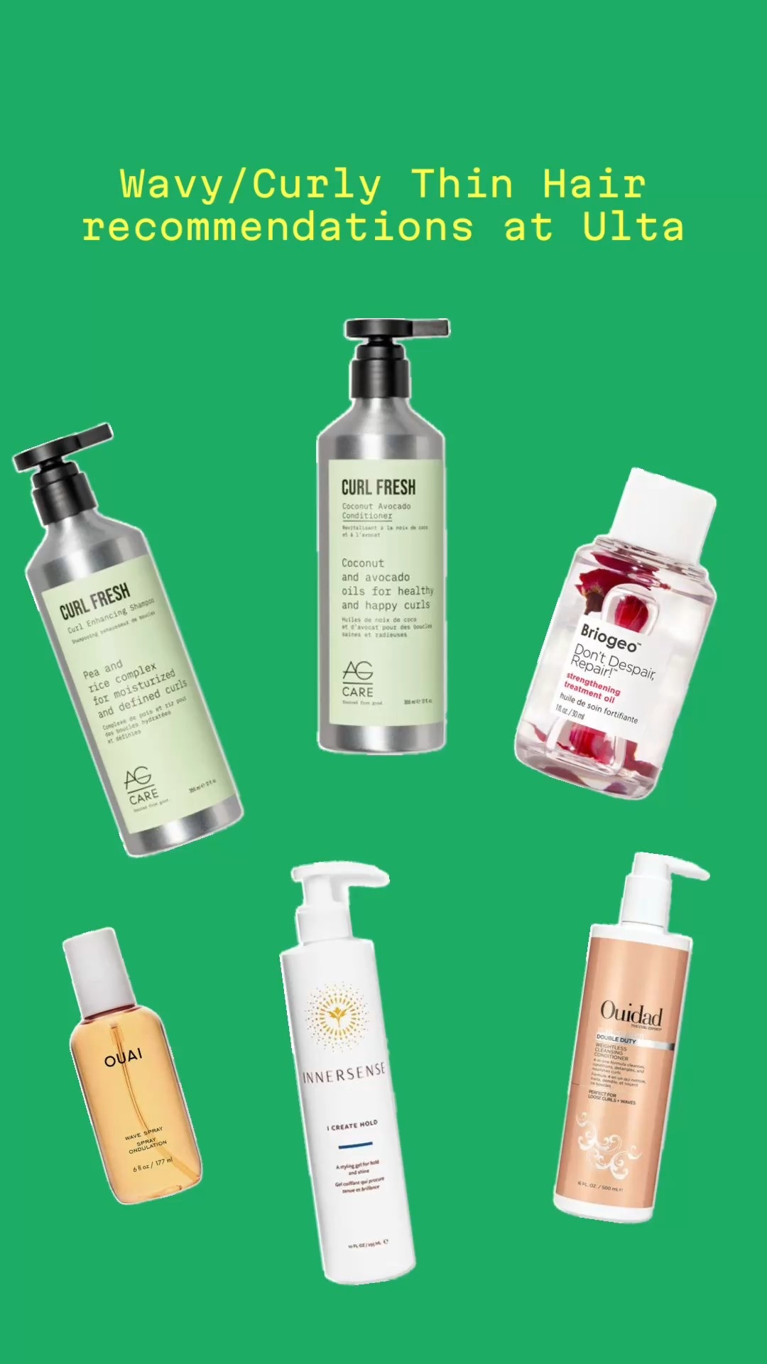 ULTA is having sales this week. 

I went in to see what products I could try to help my natural hair- wavy/curly, thin-feel more “kept” after day two. 

So far I am LOVING this light as air oil, the wave spray smells amazing, the curl reviver is great, the gel gives it a good hold without feeling like I need to wash it out. 

The ULTA staff mentioned to snag this AG shampoo and conditioner half off today, excited to give that a try as well! Posting all the #haircare I bought below! 

#LTKSaleAlert #LTKBeauty