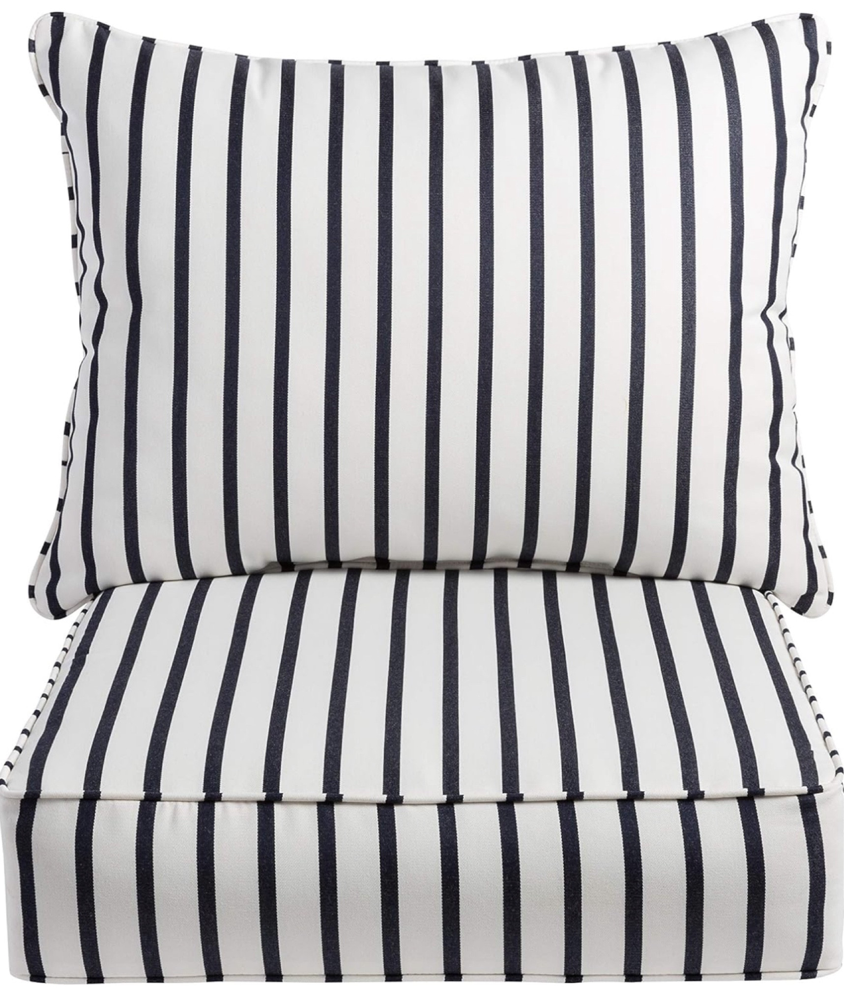 Sorra Home Indoor or Outdoor Sunbrella Deep Seating Cushion & Pillow Corded Edges, 2 Piece Set, Lido Indigo

#LTKHome