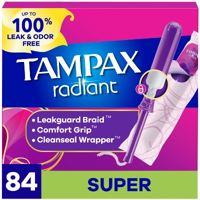 Tampax Radiant Super Absorbency Tampons - Unscented - 84ct | Target