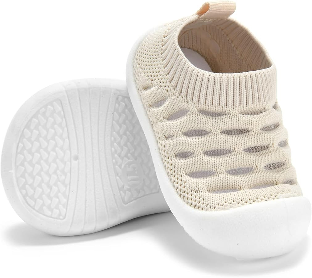 Baby Shoes for Boys Girls - Infant Toddler First Walkers Non-Skid Slipper Shoes with Rubber Sole ... | Amazon (US)