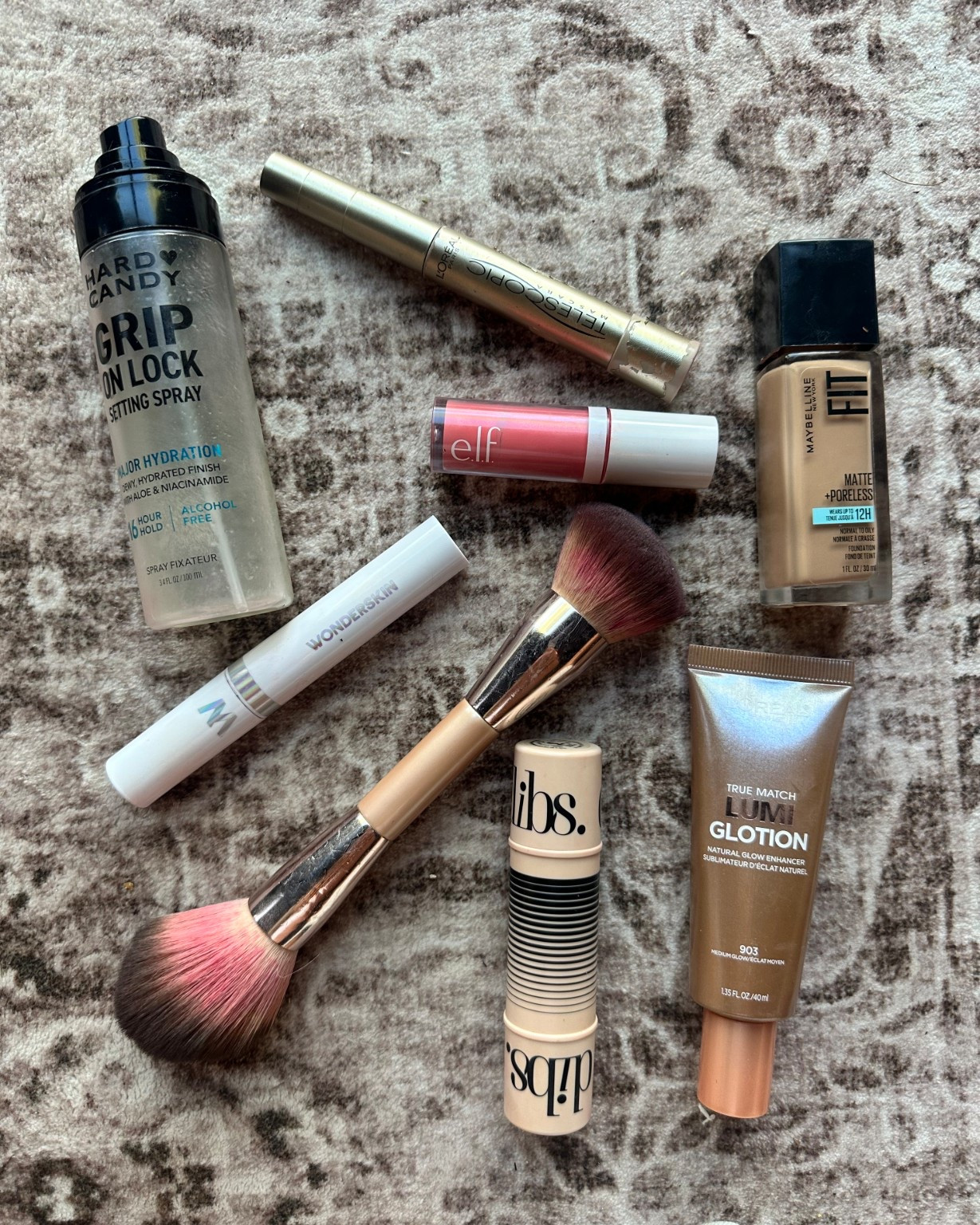 5 min makeup routine!! maybelline fit matte poreless: shade 235 pure beige. Dibs duo beauty stick shade 3. L’Oréal lumi glotion shade medium. Wonderskin lip stain shade whimsical. Elf liquid blush shade cheeky lychee. Lorreal telescopic mascara. Hard candy grip on lock setting spray  

#LTKselfcare #LTKgrwm #LTKBeauty