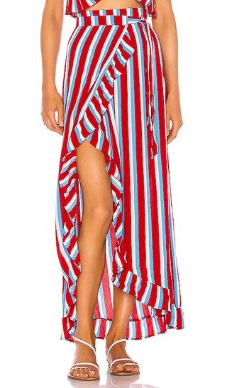 Waves For Days Wrap Skirt in Americana Stripe | Revolve Clothing (Global)