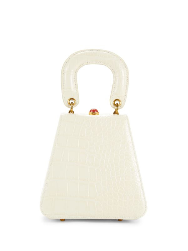 Kenny Croc-Embossed Leather Top Handle Bag | Saks Fifth Avenue OFF 5TH