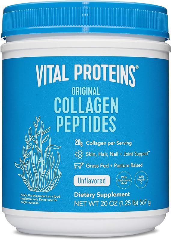 Hydrolyzed Collagen Powder - Vital Proteins Collagen Peptides Grass-Fed and Pasture Raised, dairy... | Amazon (US)
