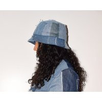 Denim Bucket Hat, Patchwork Bucket Hat, Blue Hat | Etsy (US)