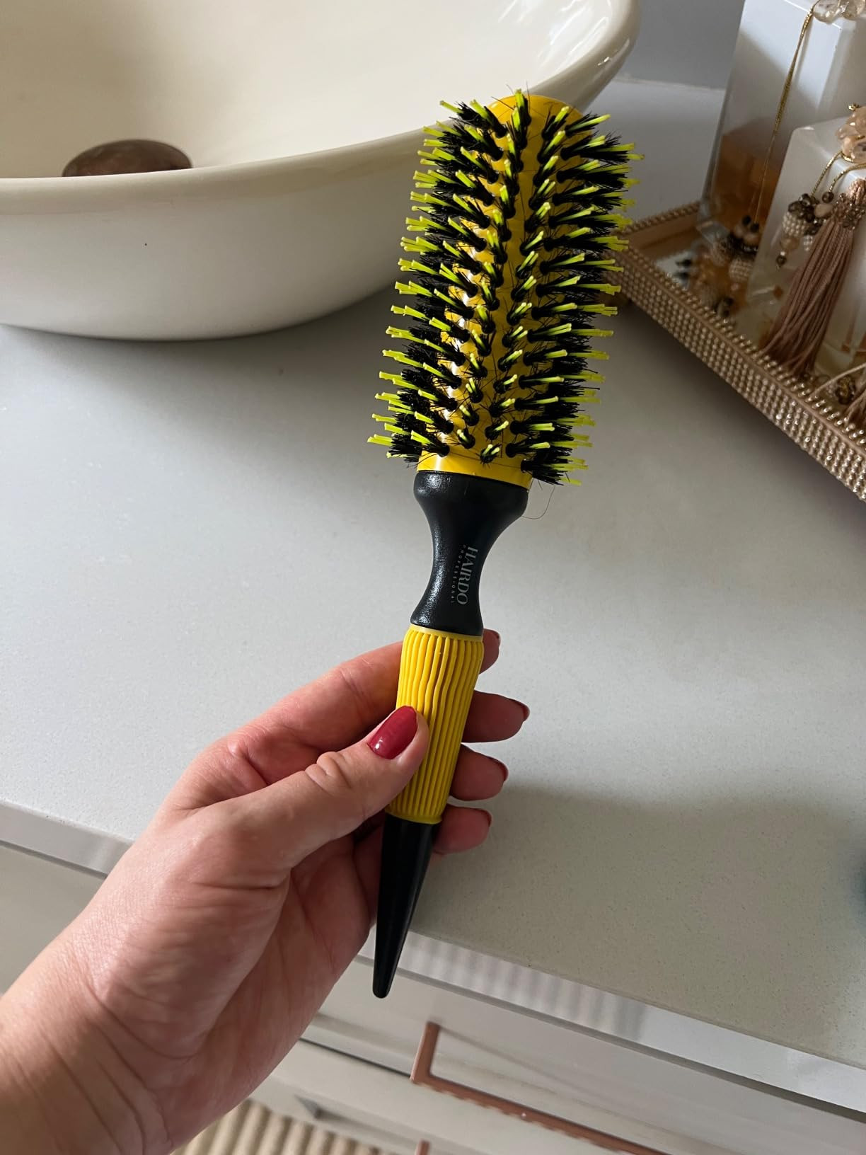 Escova de Cabelos Redonda de Madeira Com Cerdas Duplas Profissional (33mm) | Amazon (BR)