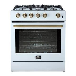 Leonardo Espresso 30 in. White Slide-in Gas Range 5-Burners | The Home Depot