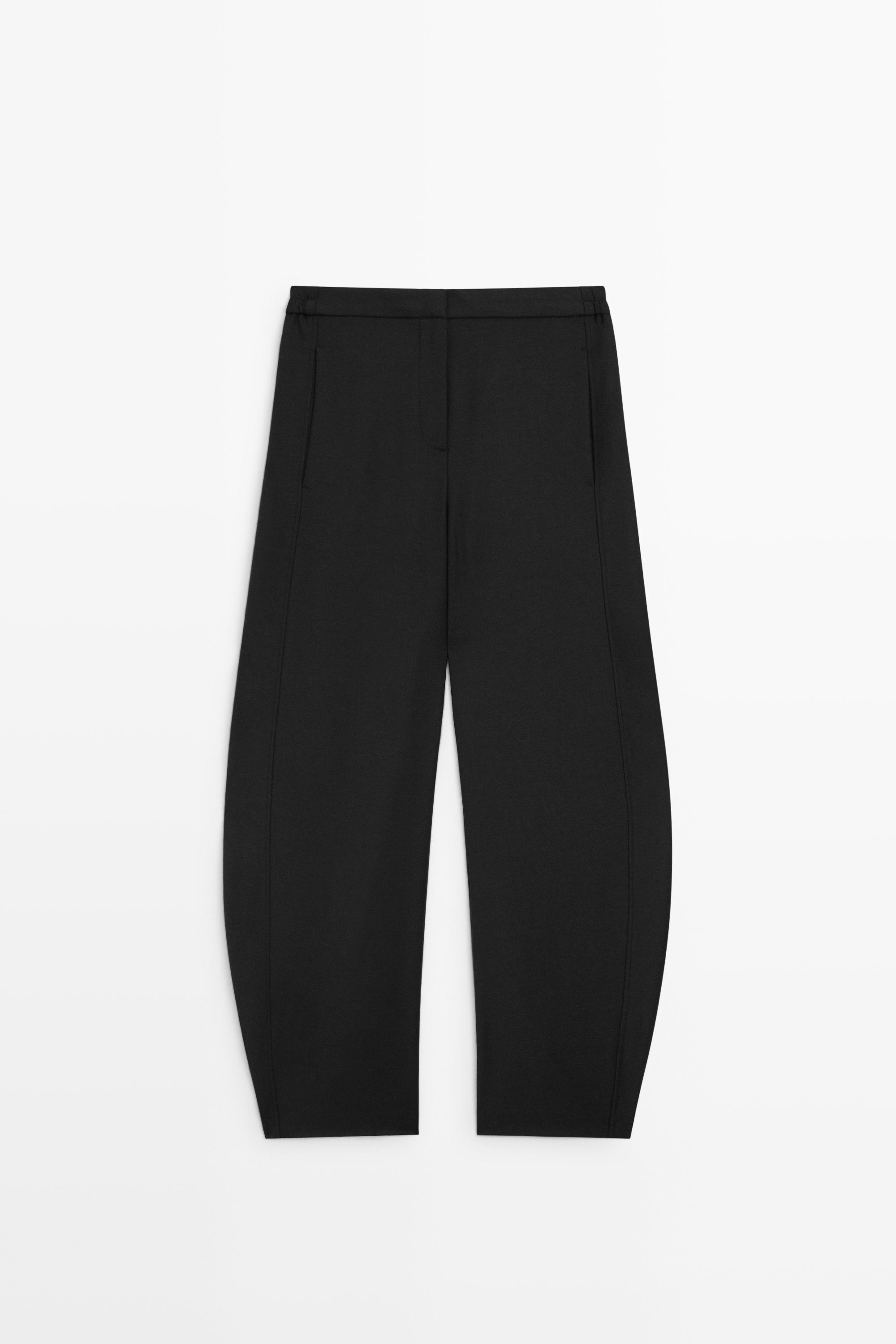 Pantalon barrel fit en flanelle | Massimo Dutti FR