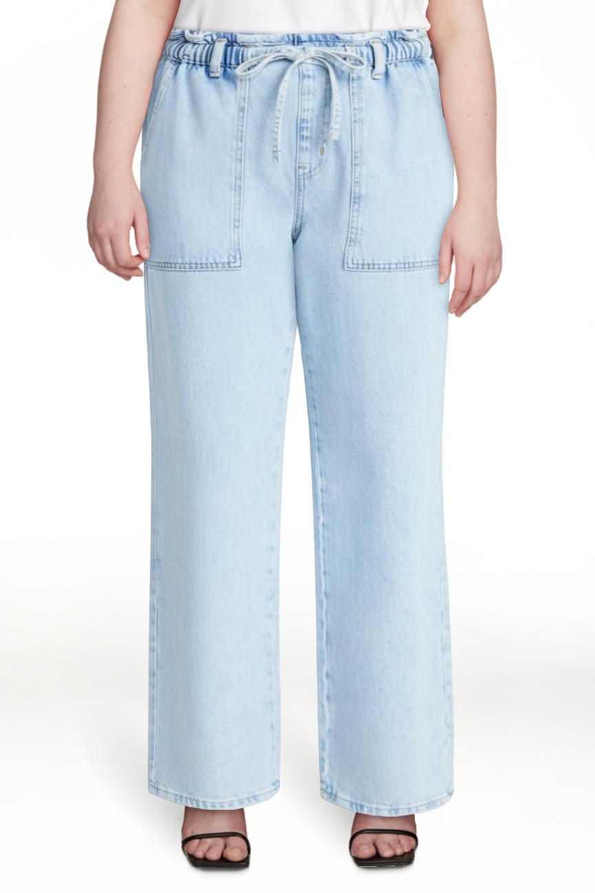 Time and Tru Women's Pull On Wide Leg Jeans, 30" Inseam, Sizes XS-XXXL | Walmart (US)