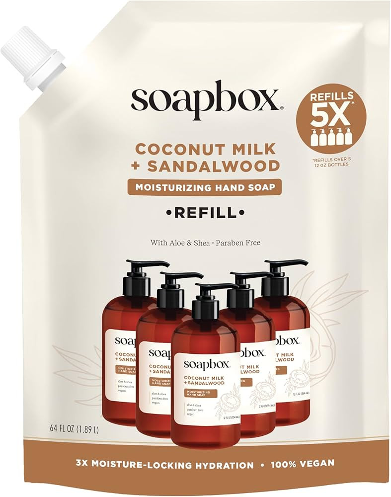 Soapbox Coconut Milk & Sandalwood Liquid Hand Soap Refill - 64oz | Amazon (US)