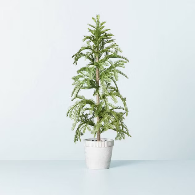 Faux Balsam Fir Tree in Washed Cement Porch Pot - Hearth & Hand™ with Magnolia | Target