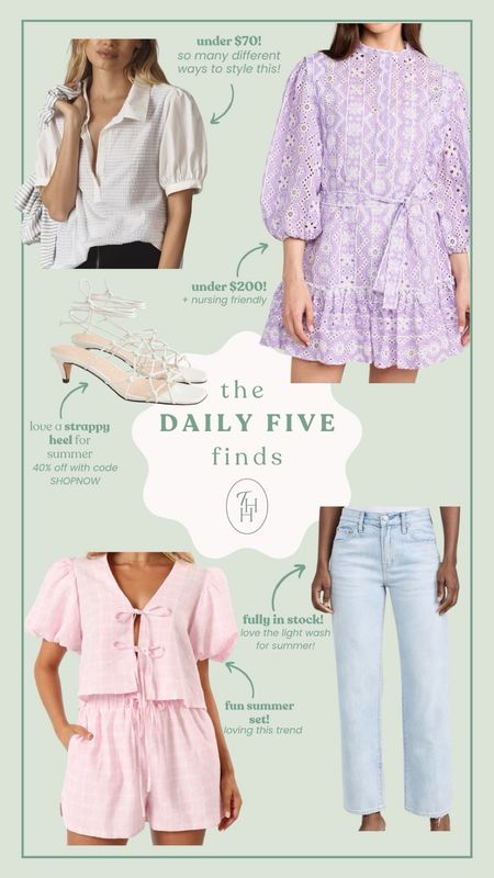 6/12 daily 5 finds 🤍
So many pieces perfect for summer and vacation! Nursing friendly dresses, and light wash jeans easy to dress up or down! 

#LTKStyleTip #LTKSeasonal #LTKFindsUnder100