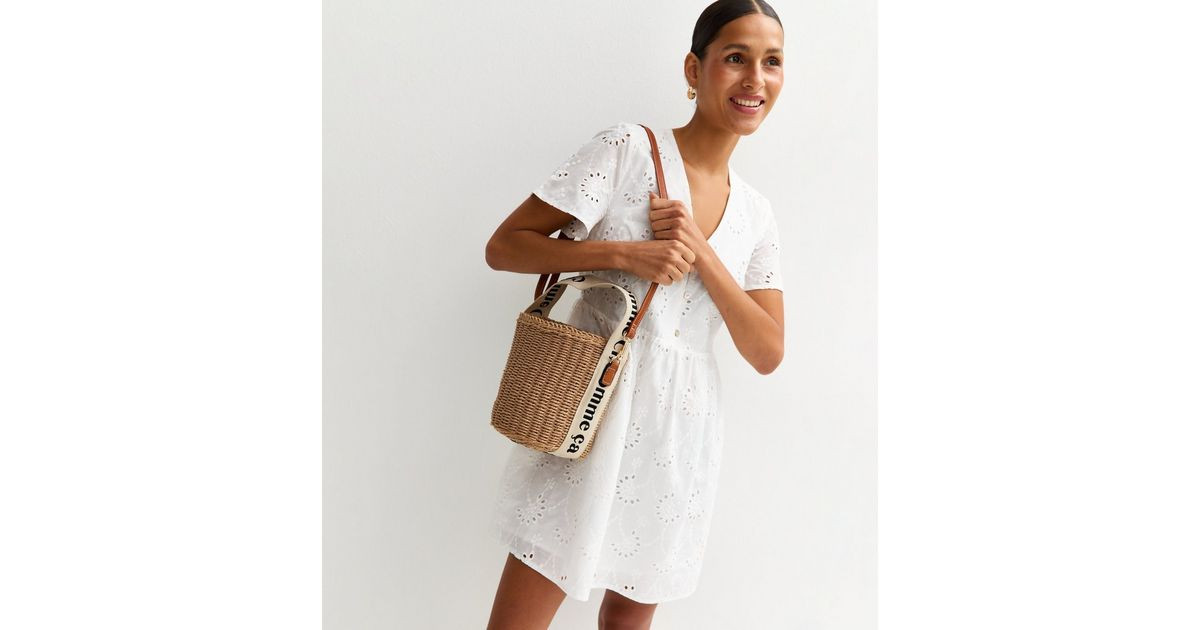 Stone Woven Mini Basket Crossbody Bag | New Look | New Look (UK)
